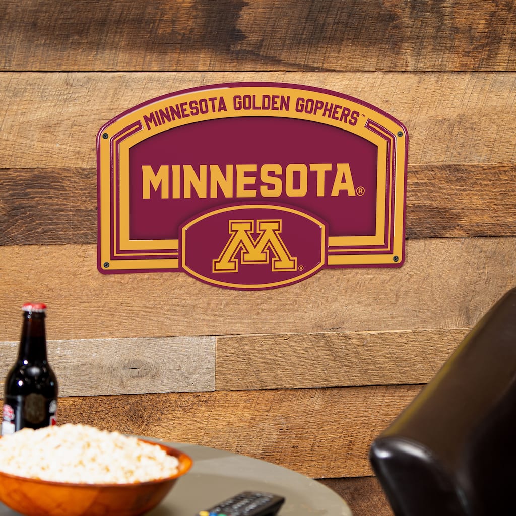 University of Minnesota Embossed Steel Wall Sign, 11" x 17"