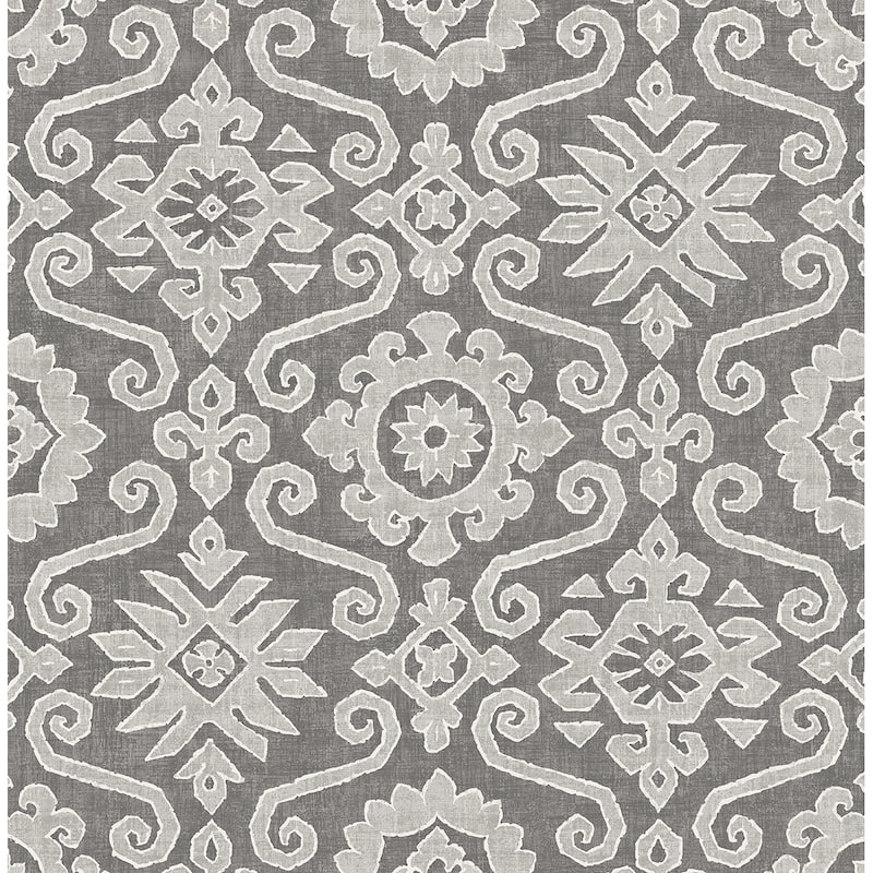 Stacy Garcia Home Augustine Peel and Stick Wallpaper - 20.5 in. W x 18 ft. L - Pewter & Stone