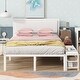 preview thumbnail 10 of 37, Metal Platform Bed Frame with Storage Cabinet and Cushioned Footrest White - Full