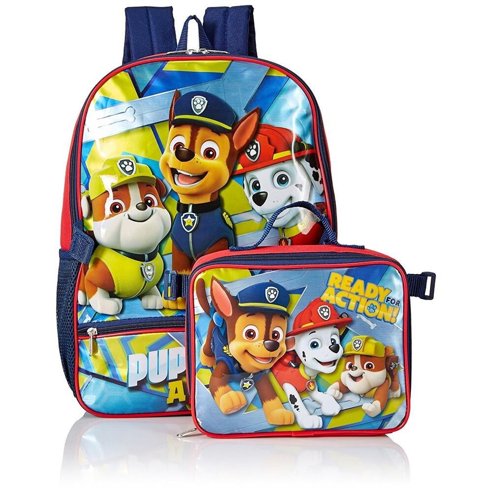 boy backpack and lunch boxes set