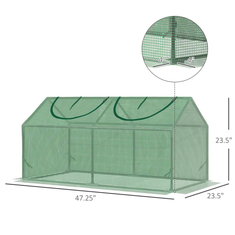 4' x 2' x 2' Portable Mini Greenhouse, Small Green House with PE Cover, Roll-up Zippered Windows for Indoor, Outdoor Garden