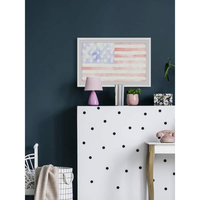 'Faded American Flag' Framed Painting Print