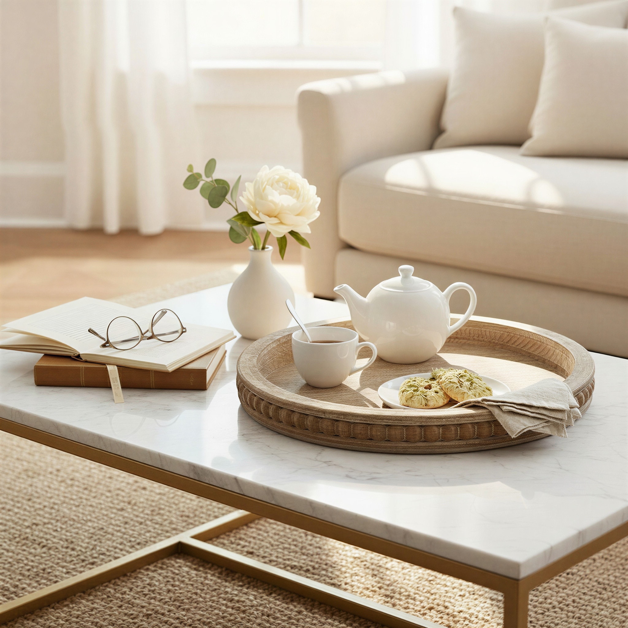 Round Decorative Wood Tray