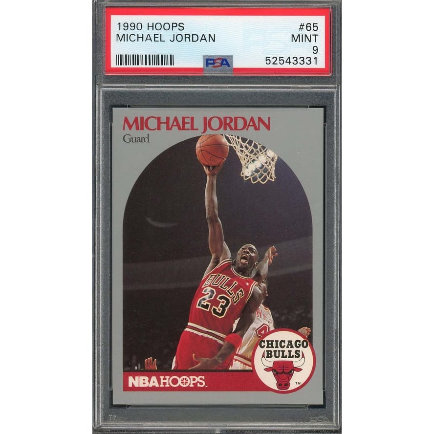 Michael Jordan 1990 Hoops Basketball Card #65 Graded PSA 9 - 8'6" x 11'6"