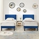 preview thumbnail 14 of 18, Kids Bed Frame, Height Adjustable Upholstered Bed, Twin Size Bed Set of 2