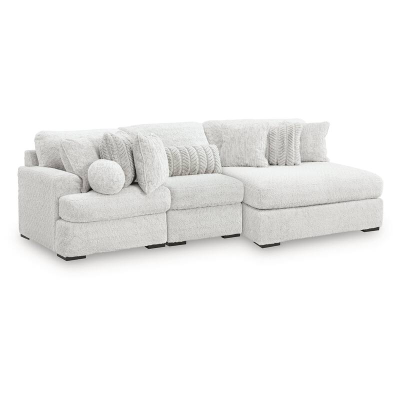 Signature Design by Ashley Snodoodle Gray 3-Piece Sectional with Chaise - 125" W x 67" D x 40" H