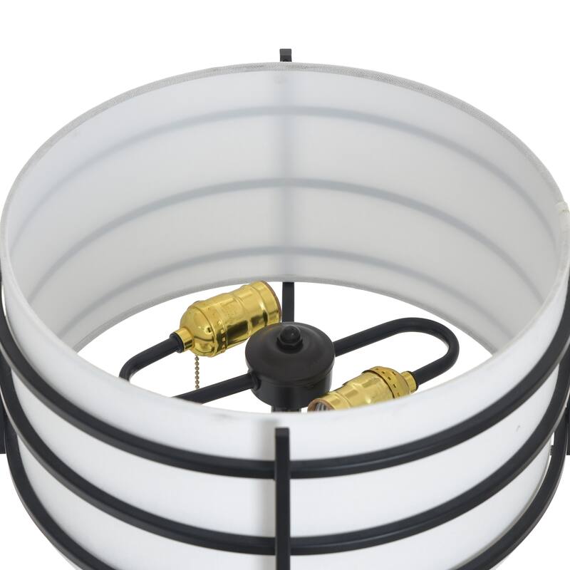 StyleCraft Royce Table Lamp - Zammel & White - White Shade