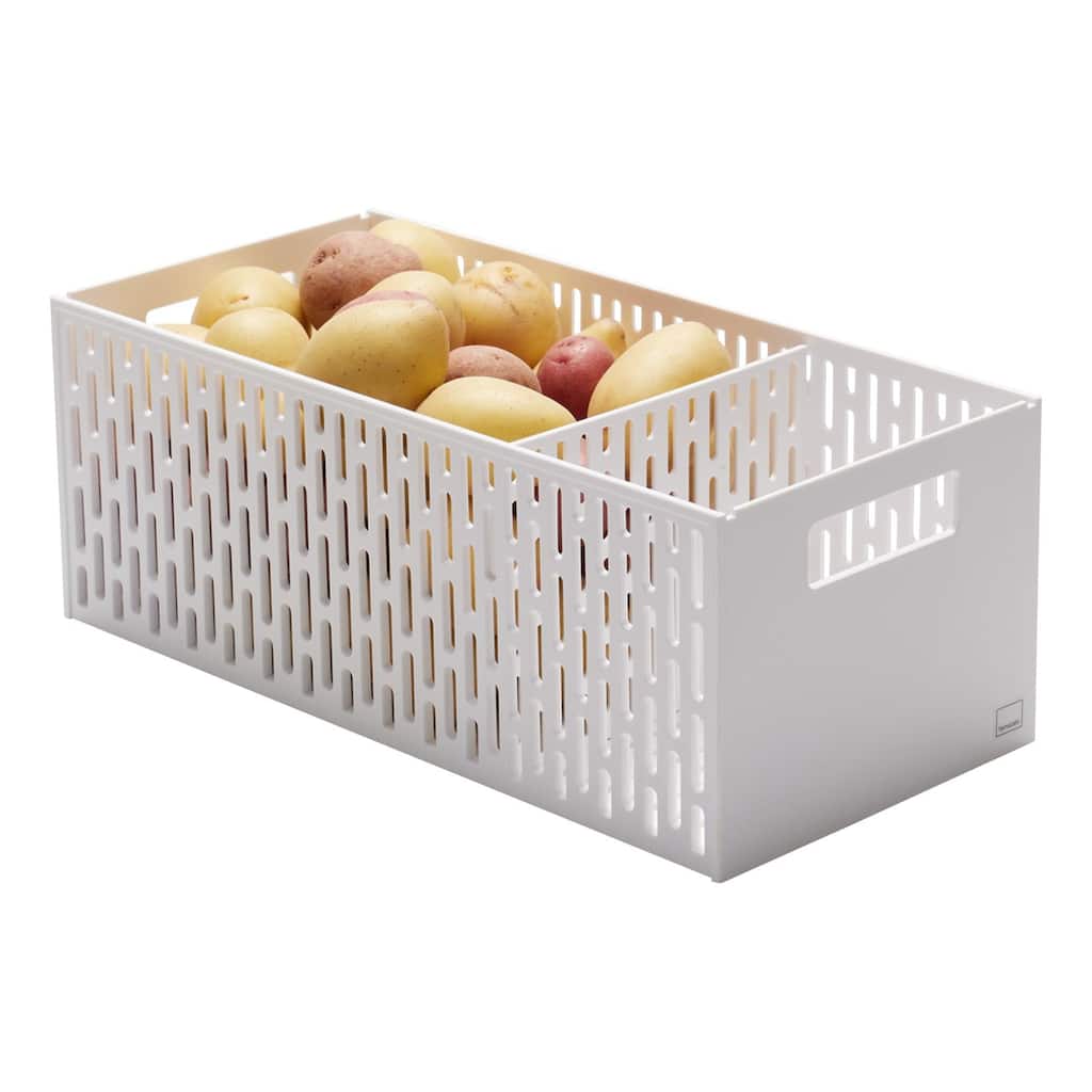 Yamazaki Home Stackable Vegetable Stocker, ABS Plastic - L 12.6 x W 6.02 x H 4.8 inches