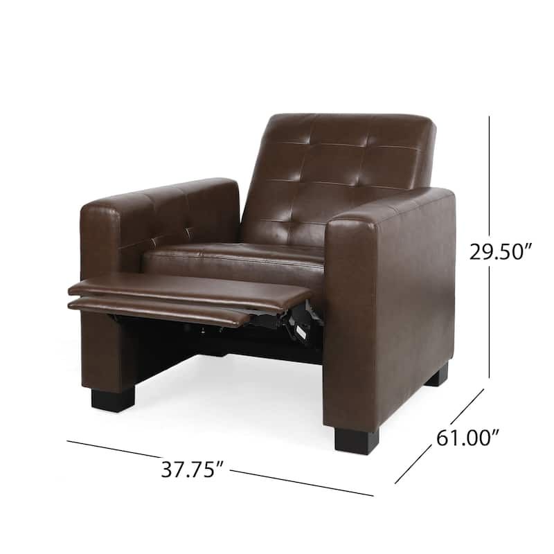 Craigue Upholstered Pushback Recliner by Christopher Knight Home
