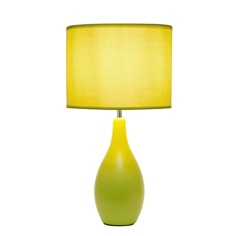 Traditional Dewdrop Table Lamp with Drum Shade - 18.25" - Green