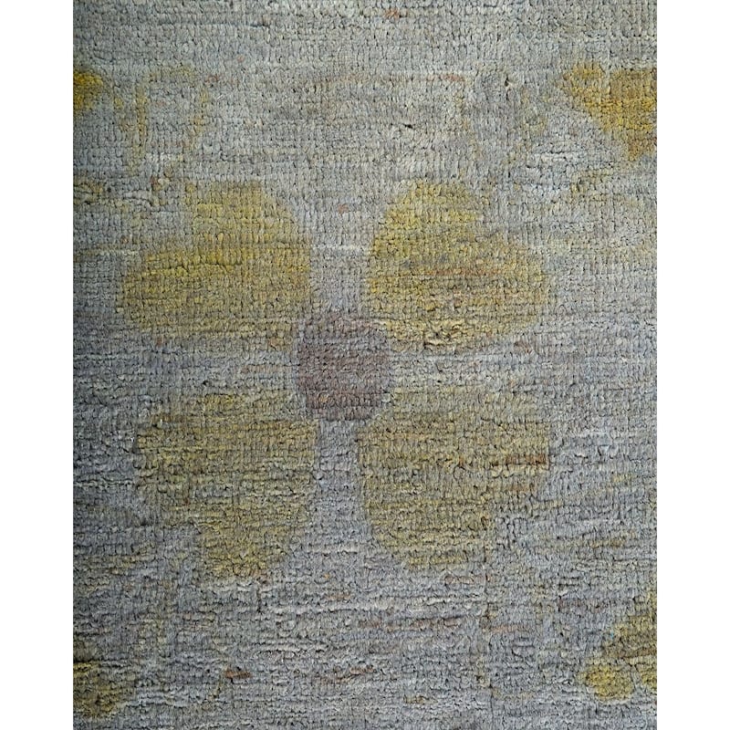 Overton Hand Knotted Wool Vintage Inspired Modern Contemporary Overdyed Gray Area Rug - 12' 1" x 15' 7"