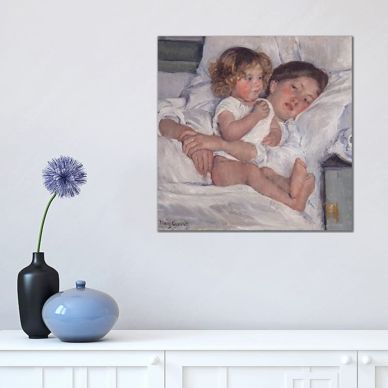 iCanvas "Breakfast In Bed, 1897" by Mary Stevenson Cassatt Canvas Print - 18x18x1.5