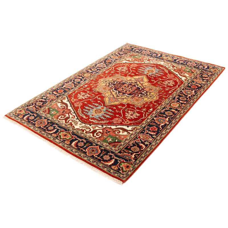 ECARPETGALLERY Hand-knotted Serapi Heritage Red Wool Rug - 6'1 x 9'0