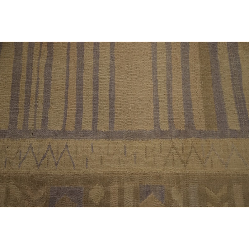 Hand Woven Oriental 100% Wool Carpet Southwestern Tribal Yellow & Gold Kilim Area Rug - 8' 11'' X 5' 10''