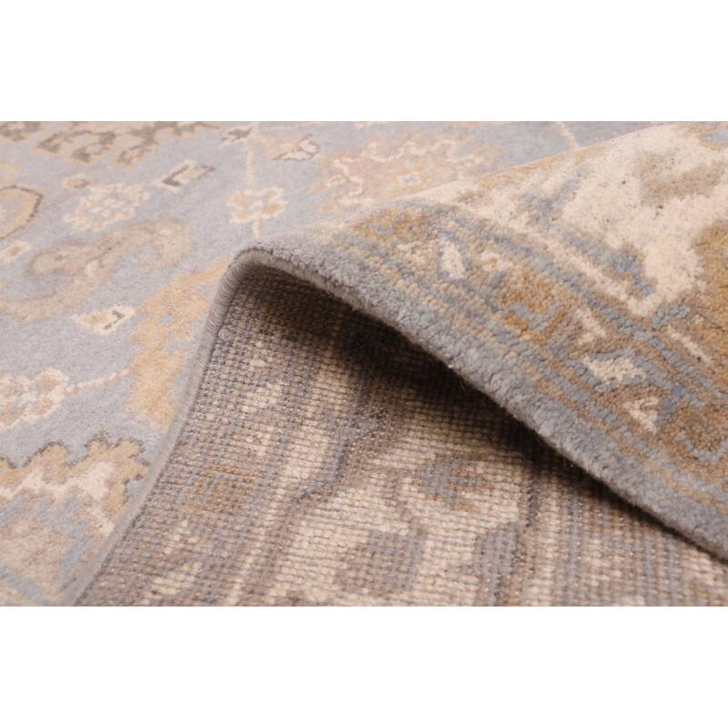 ECARPETGALLERY Hand-knotted Royal Oushak Light Denim Blue Wool Rug - 5'1 x 8'1