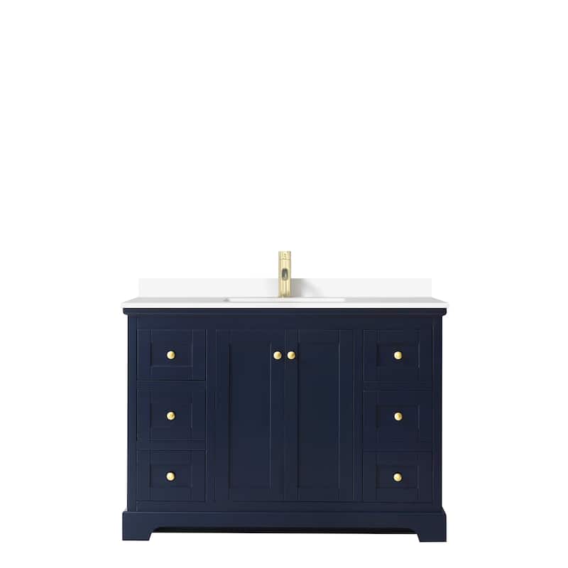 Avery 48 Inch Single Vanity, Cultured Marble Top