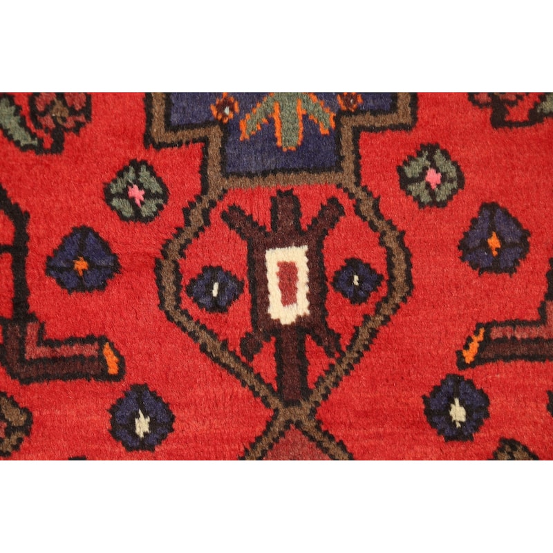 Geometric Hamedan Persian Area Rug Wool Hand-knotted Office Carpet - 3'2" x 5'2"