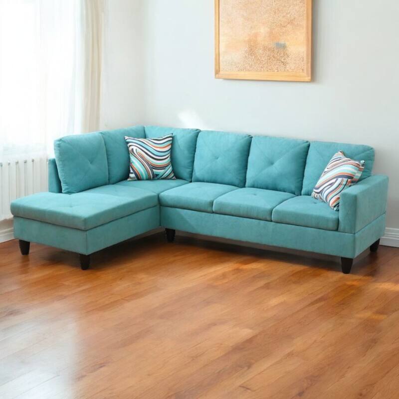 KISRAIS 97" Wide 2-Piece Upholstered Sectional Sofa Set for Small Space
