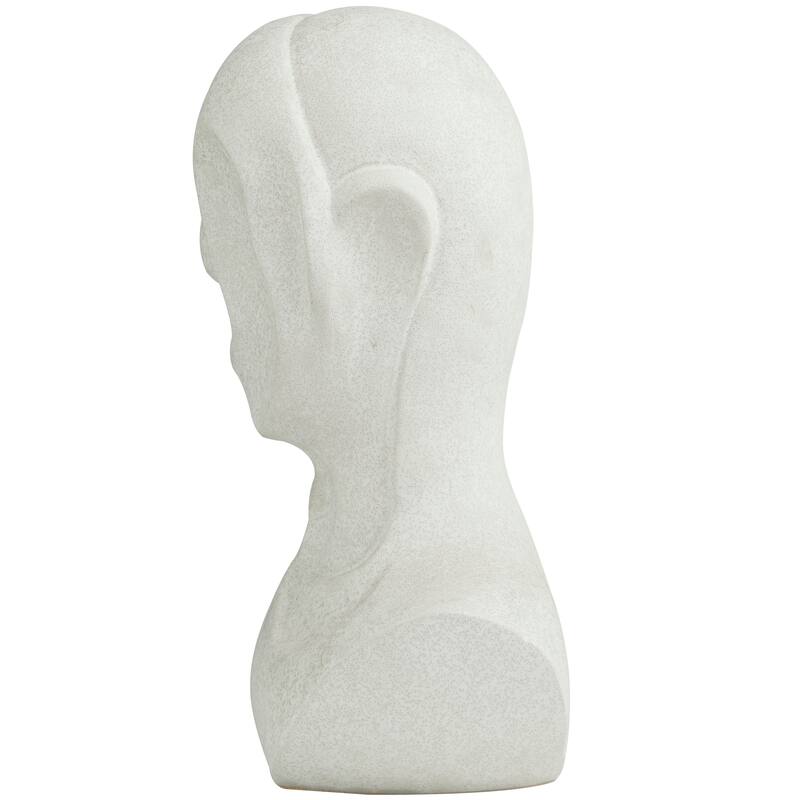 White Ceramic Cubist Inspired Head People Decorative Sculpture