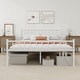 preview thumbnail 12 of 19, alazyhome Classic Metal Platform Bed Frame Steel Slat Support, Black White - Full