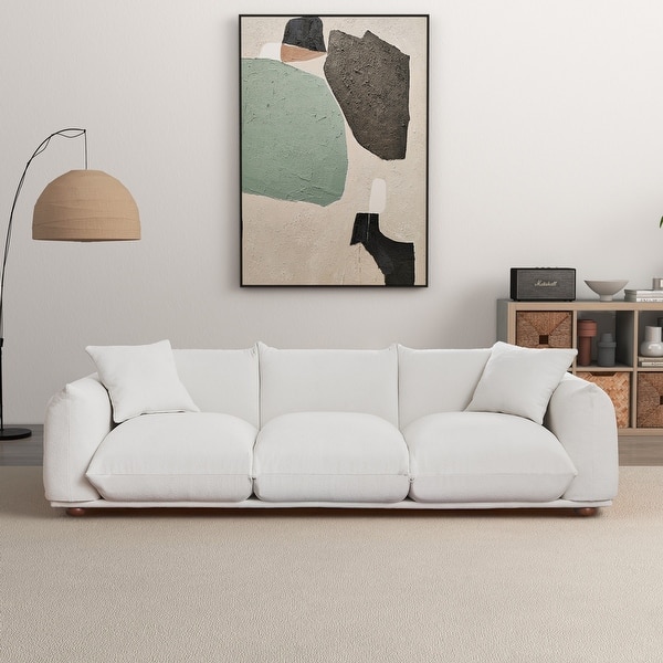 Arter Mid-Century Modern Living Room Luxury Boucle Fabric Couch in Cream