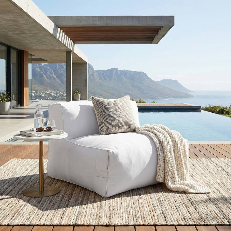 Christopher Knight Home - Nerissa Outdoor/Indoor Olefin Modular Bean Bag Armless Sofa Set with Shredded Foam Filled