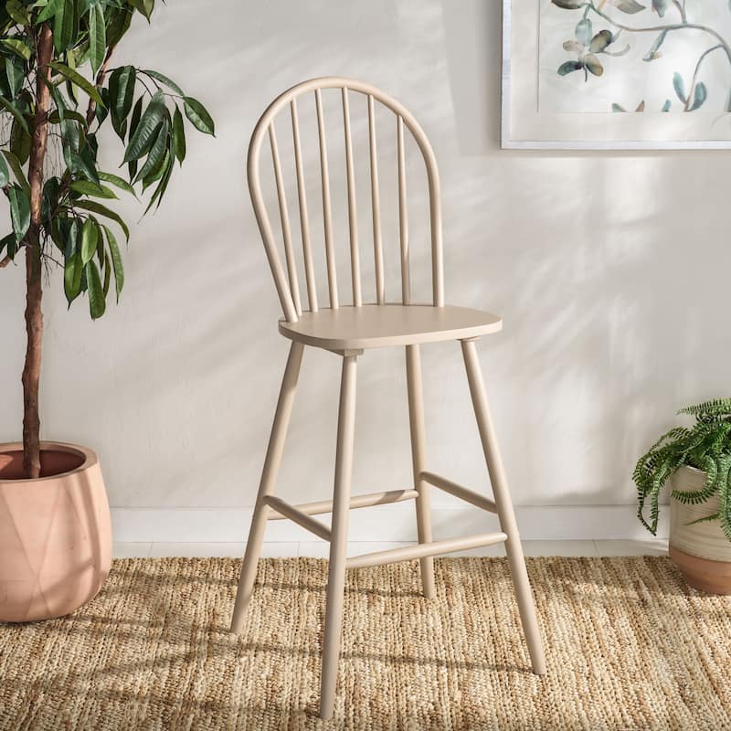 SAFAVIEH Home Omaha Bar Stool - 21"W x 20"D x 48"H - Khaki
