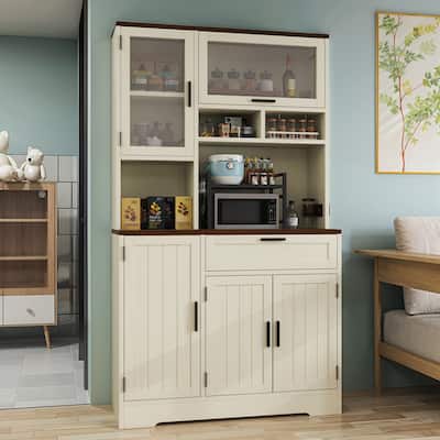 68" Tall Kitchen Food Pantry Cabinet Kitchen Storage Cabinet
