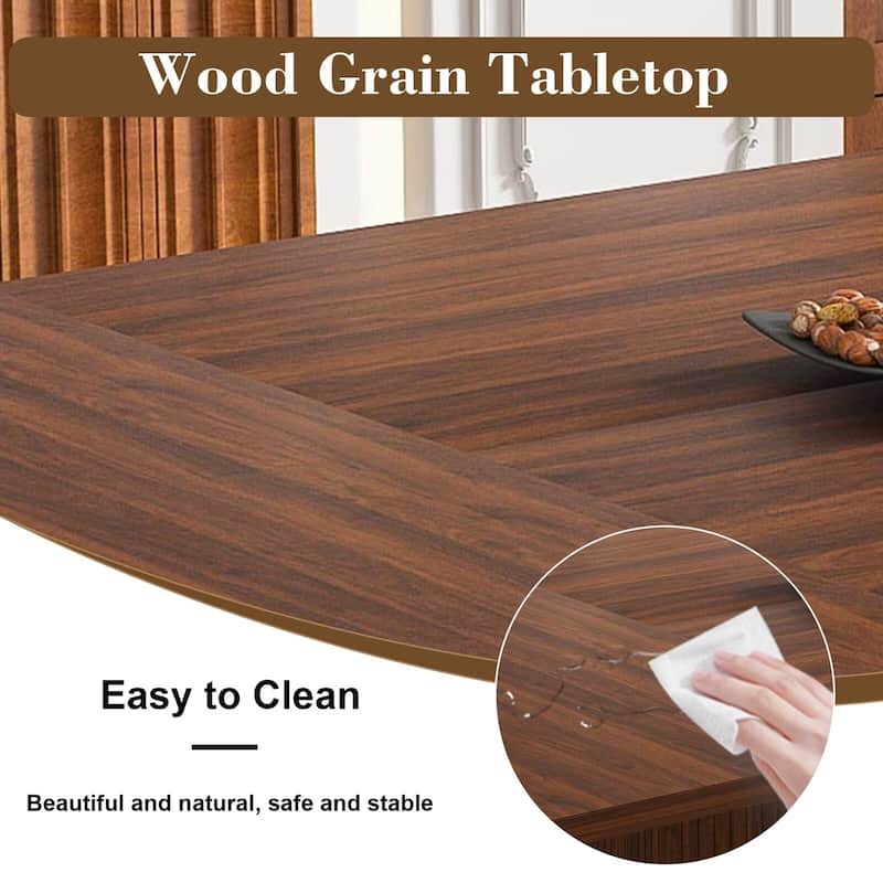 78" Dining Table with Storage Base in Natural Wood Veneer