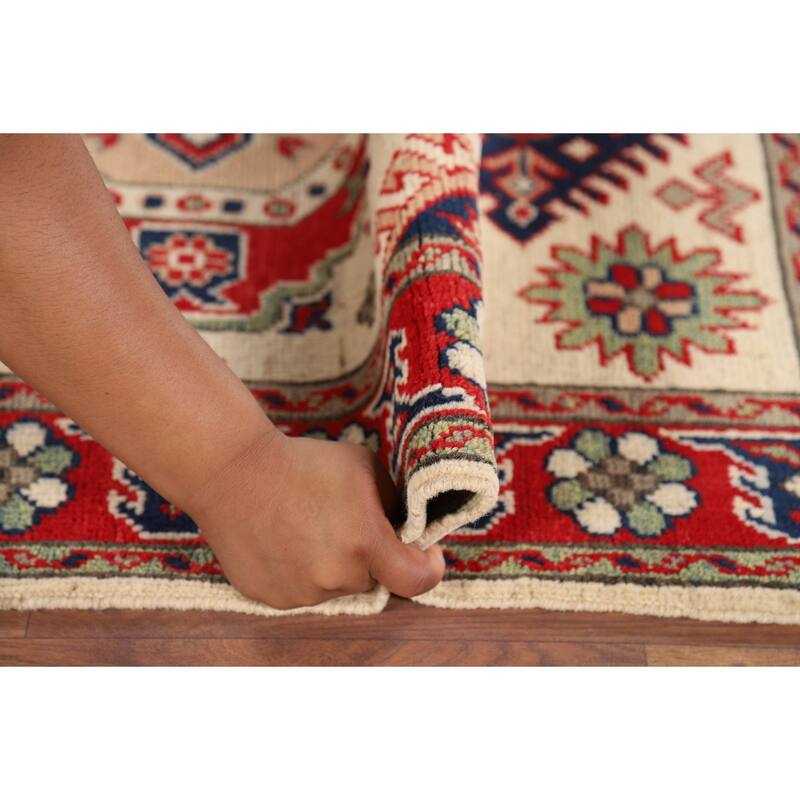 Kazak Oriental Foyer Rug Hand-Knotted Wool Carpet - 2'10" x 4'5"