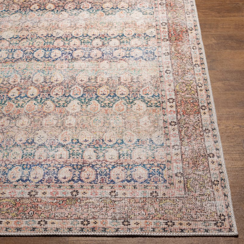 Livabliss Saffron Traditional Paisley Machine Washable Area Rug