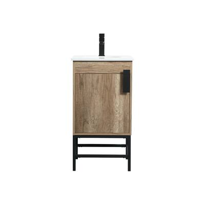 Elegant Decor 18 inch Single Bathroom Vanity in Natural Oak
