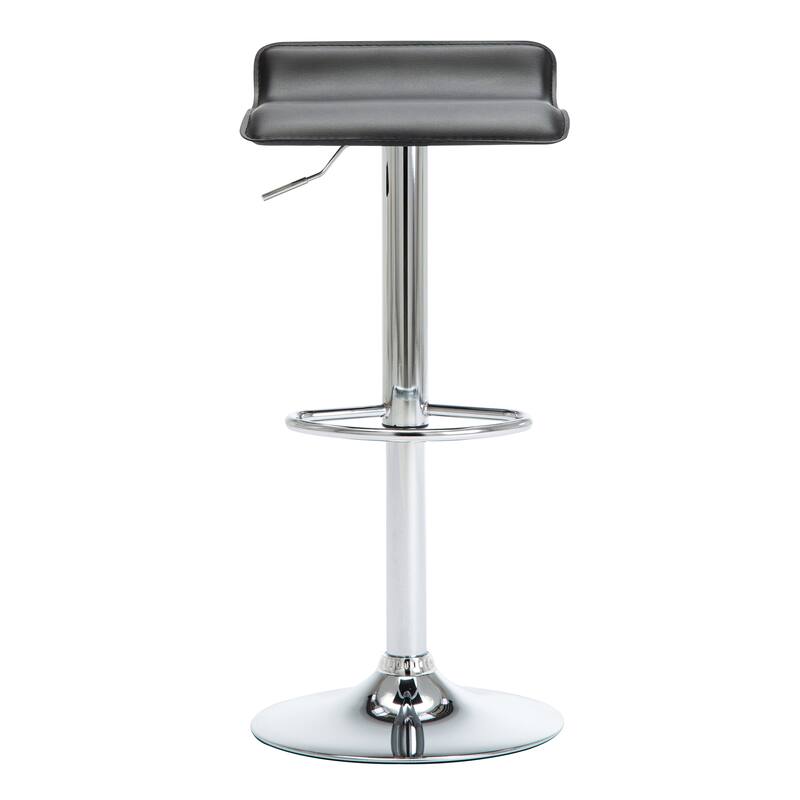 Faux Leather Upholstered Adjustable Barstools Airlift Counter Bar Pub Height Stools Set of 2