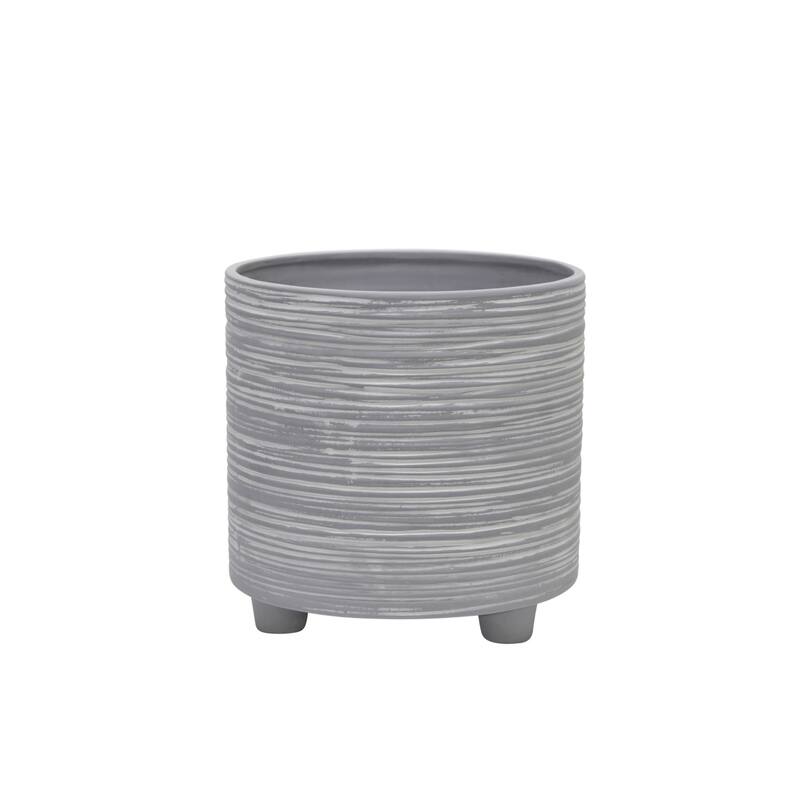 Sagebrook Home Modern Abstract Footed Ceramic Planter Set of 2