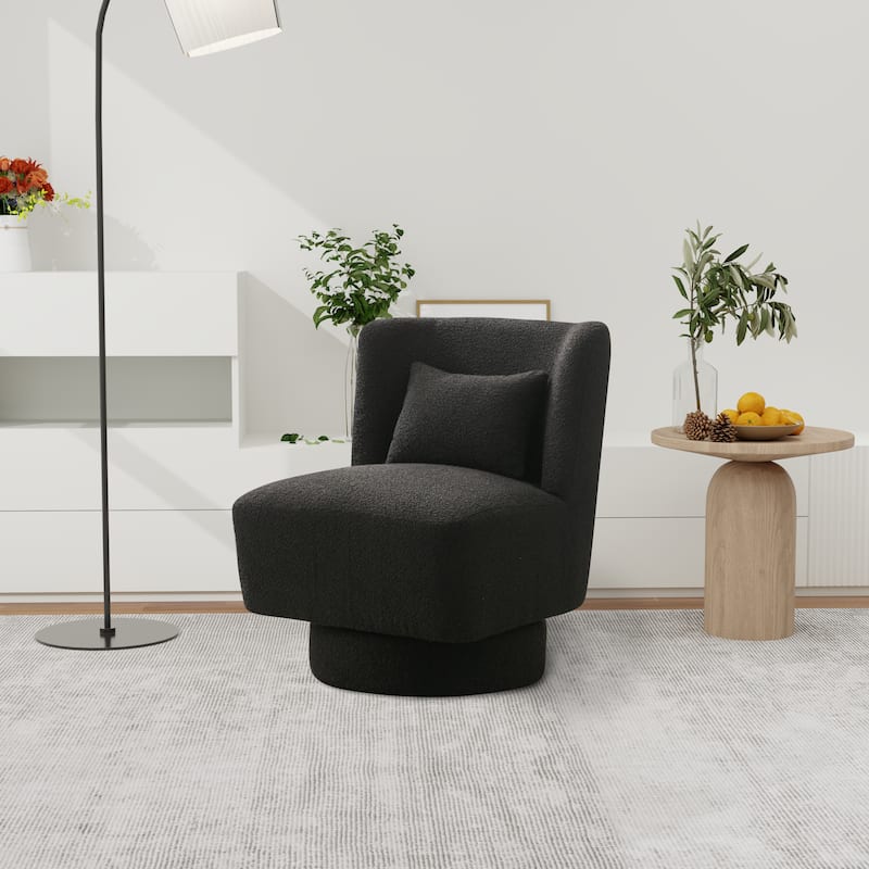 23.6"W Swivel Accent Chair for Living Room - Black