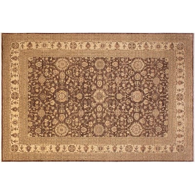 Boho Chic Ziegler Meredith Brown Ivory Hand-knotted Wool Rug - 9 ft. 10 in. x 12 ft. 10 in.