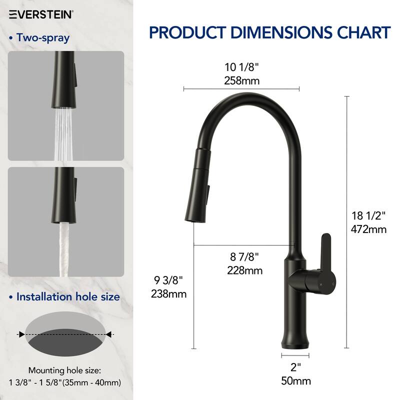 Single Handle Pull Down Kitchen Faucet with Sprayer Brass Swivels 360° Kitchen Faucet
