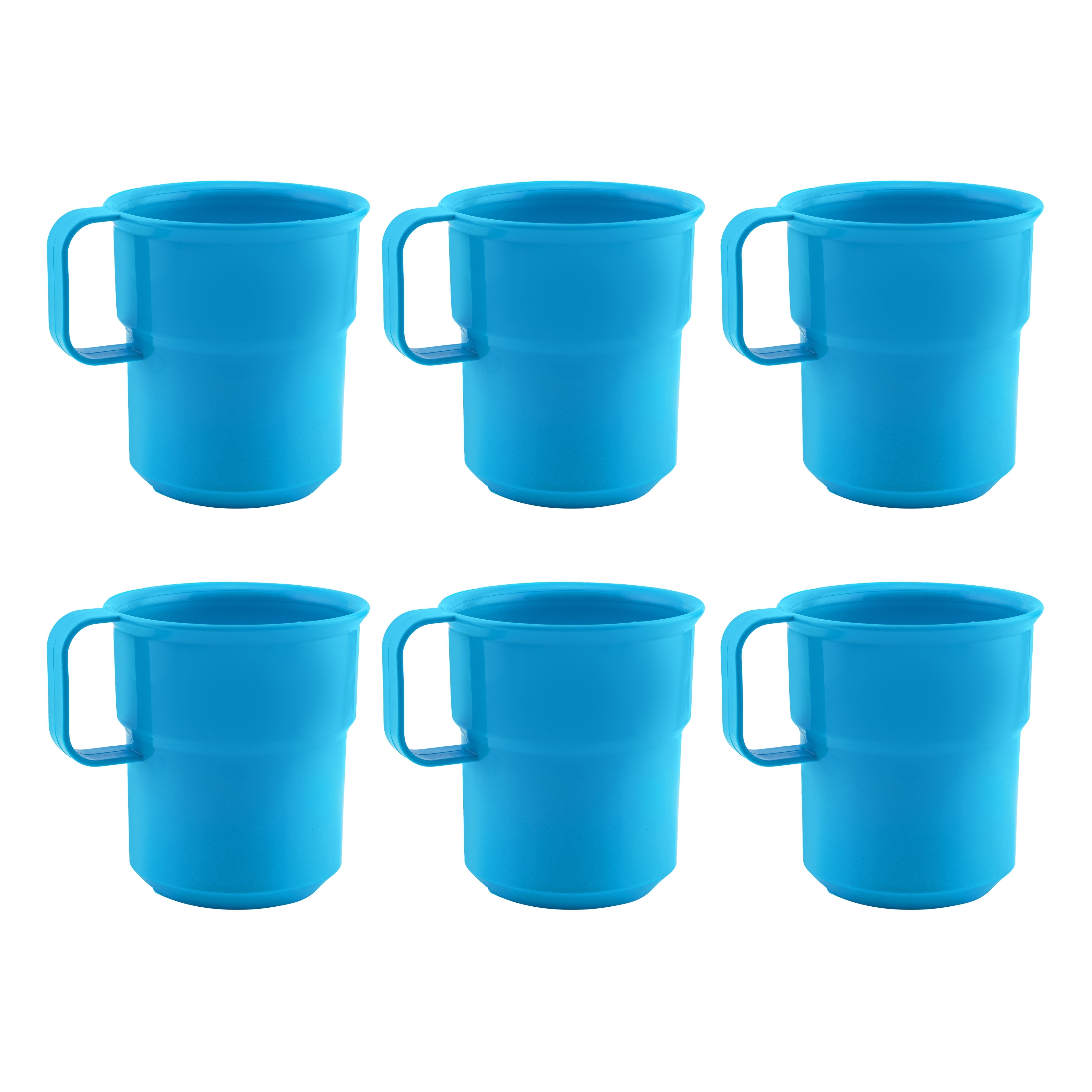 6-Pack 12oz Wheat Straw Mugs, Dishwasher Safe Unbreakable Coffee Mug Set  with Handles, Reusable Plastic Mug for Coffee, Tea, Milk, Warm Beverages (3