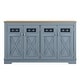 preview thumbnail 20 of 22, 57.4" Farmhouse Storage Sideboard Buffet Cabinet with 4 Glass Doors and Adjustable Shelves