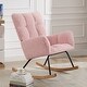preview thumbnail 14 of 24, Rocking Chair Nursery Glider Chair High Back Rocking Armchair Upholstered Lounge Chair
