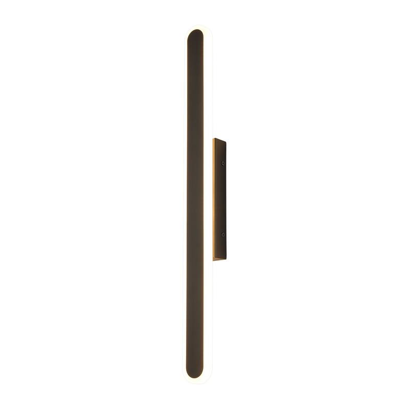 1-Light 23.8 in. Modern Black Linear Long Strip Dimmable Integrated LED Bathroom Vanity Light