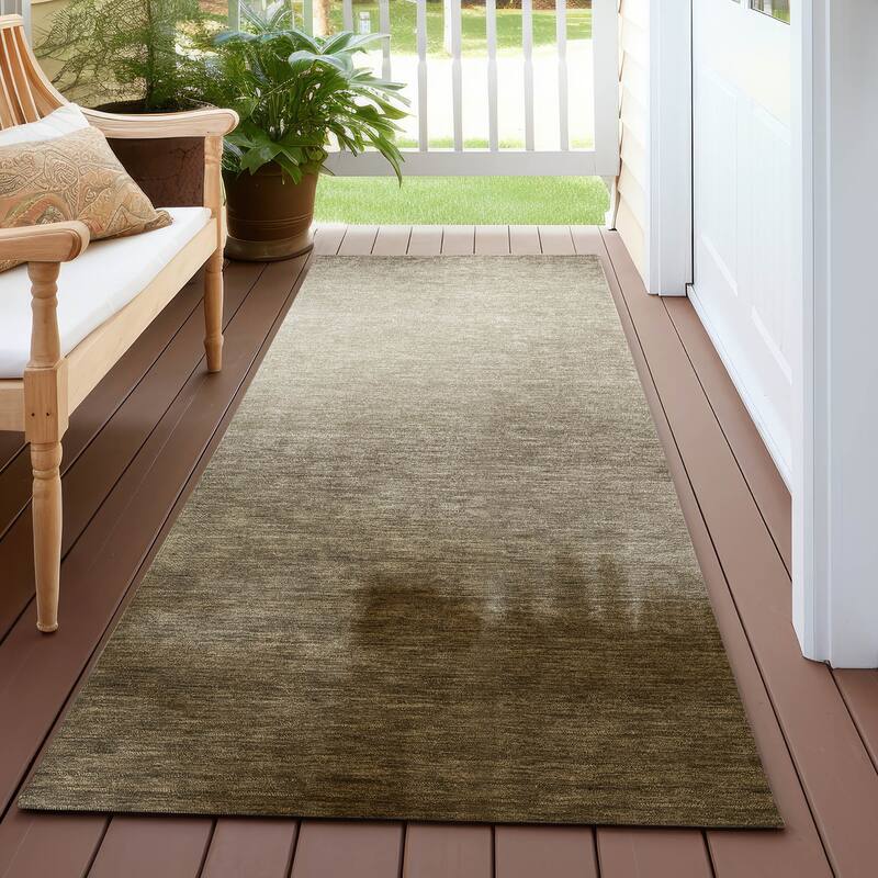 Machine Washable Indoor/ Outdoor Modern Dawn Chantille Rug - Khaki - 2'3" x 7'6"