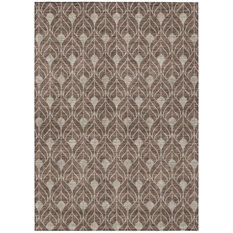 Machine Washable Indoor/ Outdoor Chantille Geo Teardrop Rug