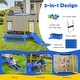 preview thumbnail 7 of 5, 7 Feet Trampoline with Ladder and Slide for Indoor and Outdoor-Blue