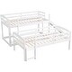 preview thumbnail 6 of 4, White Twin Pine Wood Triple Bunk Bed with Built-in Ladders, Slide, and Adjustable Configuration