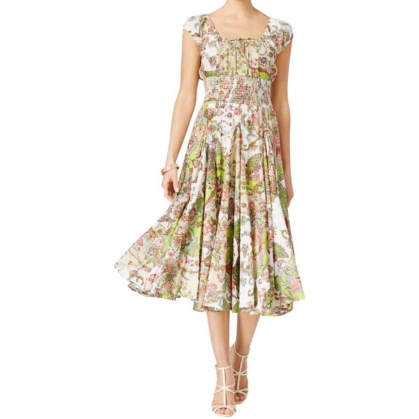 Grace Elements Womens Casual Dress Paisley Smocked - Free ...