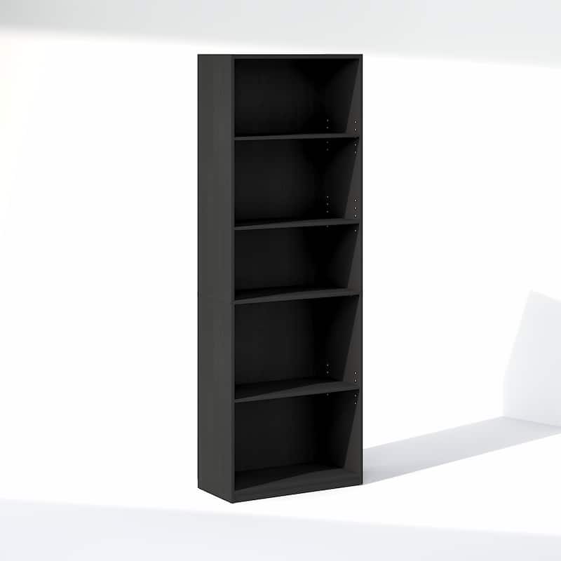 Furinno GEHRY 5-Tier Media Storage, CD DVD Media Tower, with Adjustable Shelves, for Living Room, Home Office