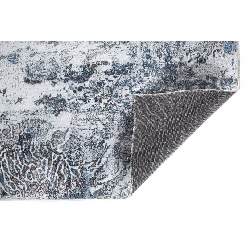 Domani Comfort Abstract Marble Faux Fur Rug