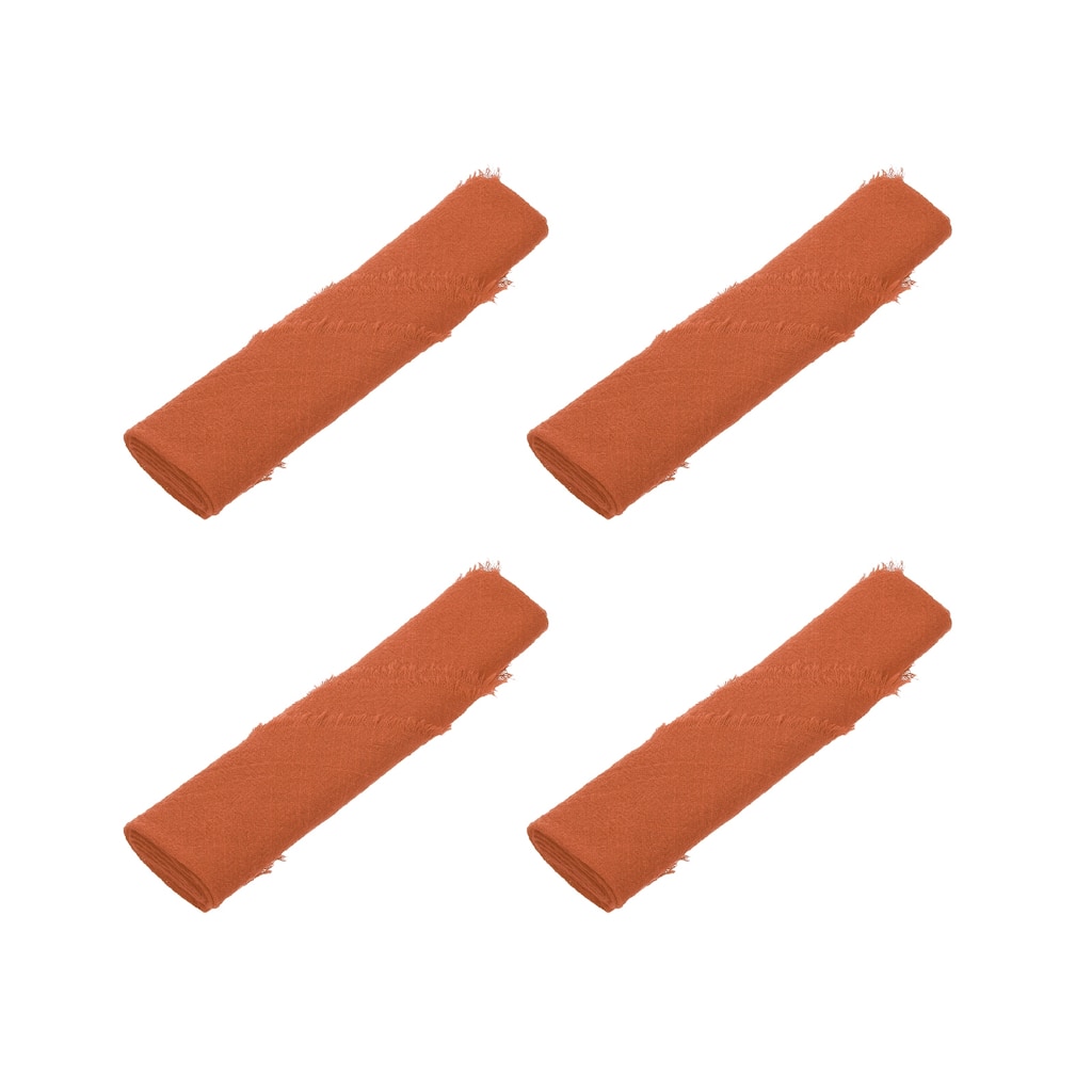 4pcs Cloth Napkins 16.5x16.5 Inches Cotton Linen Napkins with Fringe