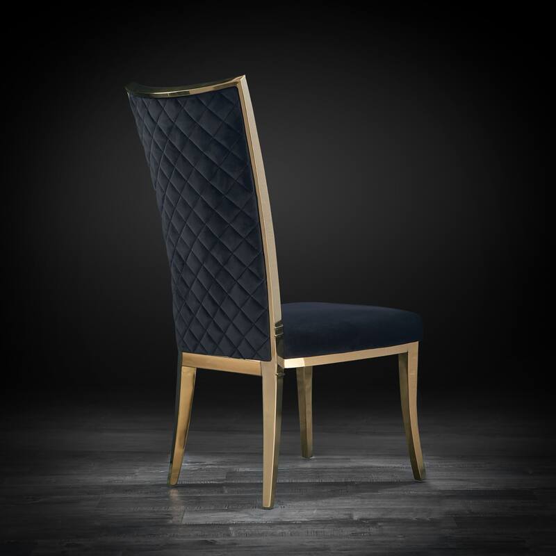 Massimo Titanium Gold Stainless Steel Dining Chair, Set of 2